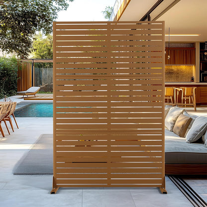 Outdoor Privacy Screen,72" H×47" W Metal Privacy Screen, Freestanding Privacy Fence Panels for Patio