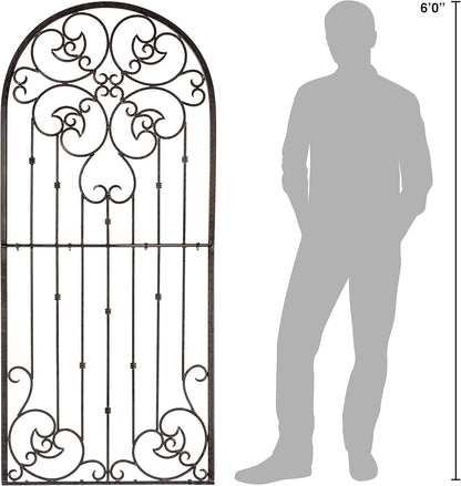 H Potter Wall Trellis Indoor Outdoor Wrought Iron Heavy Scroll Metal Decoration Large with Set of 4 Mounting Brackets