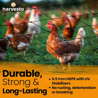 Heavy Duty Bird Netting for Chicken Coops & Runs | Tree & Garden Netting Mesh 1-1/2" | Keep Hawks, Birds & Predators Away | Bird Netting for Blueberry Bushes, Vegetables & Fruit (25' x 50’)