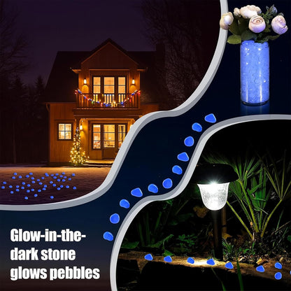 12000 PCS Glow in The Dark Rocks – Plastic Resin Glow Rocks for Landscaping, Garden Pebbles & Stones for Aquarium and Outdoor Decor(Blue)