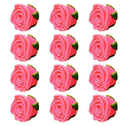 Confect Hot Pink Edible Roses – 12 Pack for Cake & Cupcake Decorating – Vegan, Gluten-Free Floral Toppers for Desserts, Nut-Free & Dairy-Free