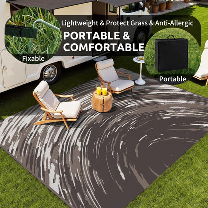 COCOER Modern Outdoor Rug 9x12 Reversible-Waterproof Outdoor Patio Rug-Quick Dry Outdoor Area Rugs Indoor Outdoor Rugs-Outside Rug Patio Decor for Porch Deck Balcony Backyard