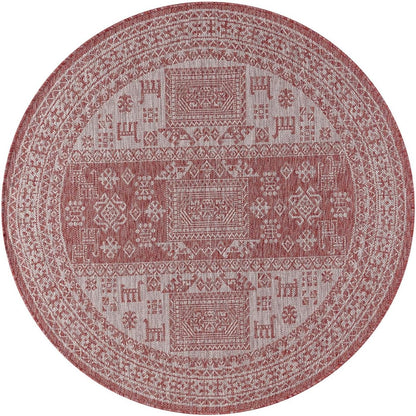 Keen Home Design Terrace Outdoor Round Rug - 8ft Round Washable Indoor/Outdoor Rug for Patio, Kitchen, Balcony, Beach, Garden, Deck and Porch, Size: 7'7" Round
