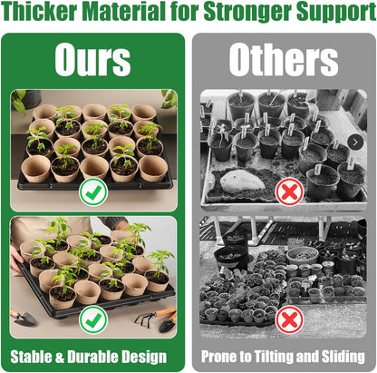 20 Cell Plant Trays for Carrying 3 inch Round Nursery Pots, Sturdy Plastic Trays Suitable for Holding 100 pcs Peat Pots (5 Packs)