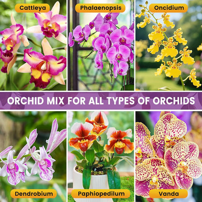 Legigo 6 QT Orchid Potting Mix- Natural Orchid Soil Mix for Repotting with Moss, Pine Bark, Coco Peat and Perlite, Enhanced Drainage Orchid Bark Potting Mix Repotting Kit for Indoor Plant Growth