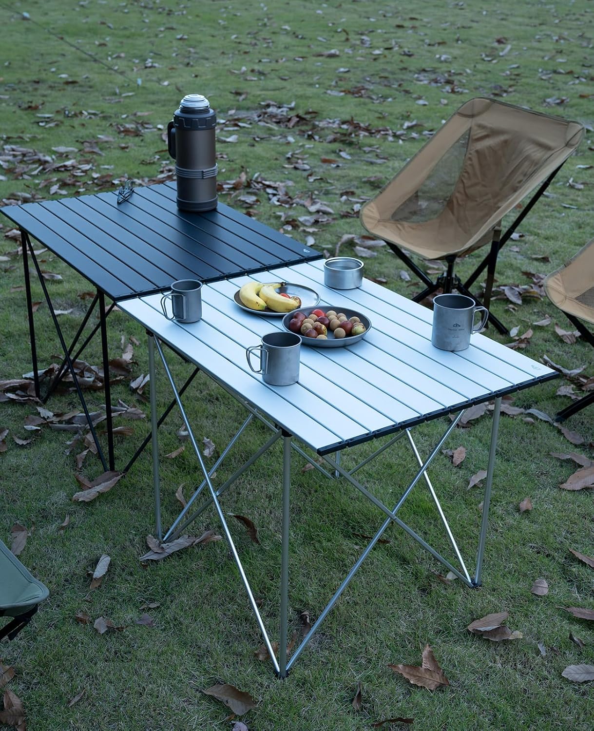 iClimb Ultralight Compact Camping Folding Table with Carry Bag (Reinforced Silver - XL)