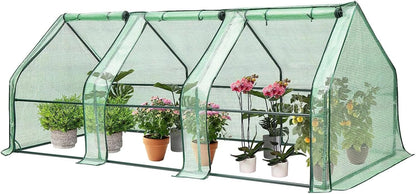 VIVOSUN Portable Mini Greenhouse 94.5x36x36-Inch Tunnels, PE Cover with Roll-up Zipper Door, for Indoor Outdoor or Garden Plant Growing