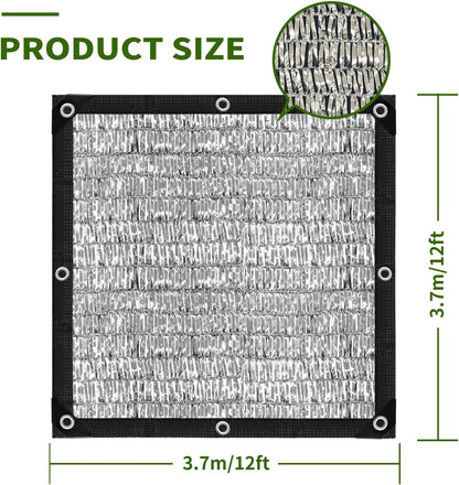 Shade Cloth-80% Aluminum Sunblock Neting,Durable Mesh Tarp with Grommets,Shade Cloth for Garden,Car, Outdoor Pergola,Greenhouse,Chicken Coop and Dog Kennel(Silver)