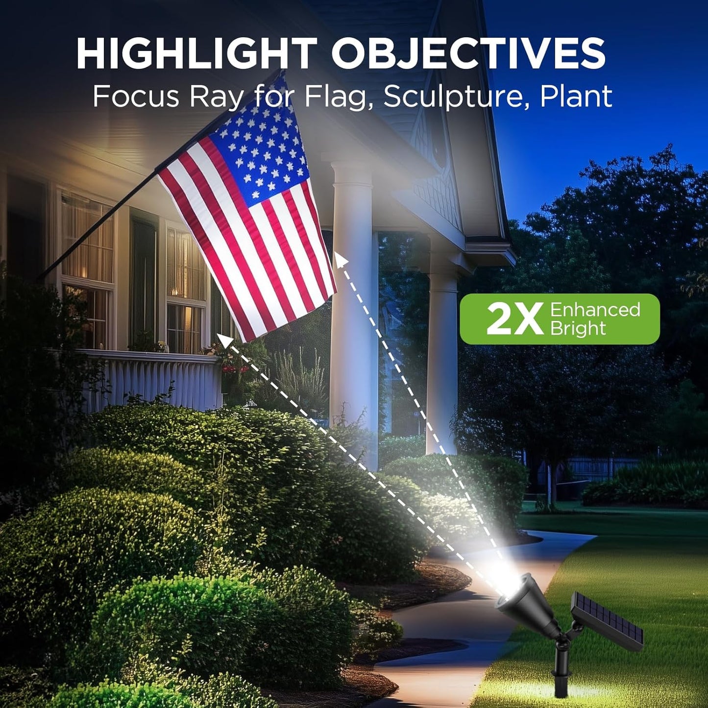 InnoGear Solar Lights Outdoor Lighting Waterproof Landscape Spotlights Uplighting for Outside Flag Garden Trees Yard Pathway Wall Auto On/Off, Pack of 6 (Cool White)