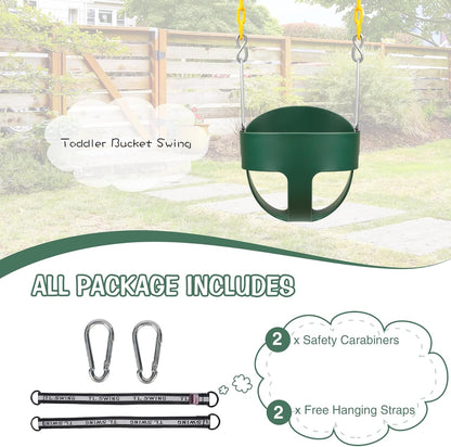 RedSwing High Back Toddler Bucket Swing Seat with Coated Chains, Heavy Duty Kids Swing Seat for Outside, Playground, Backyard, Swing Set Accessories