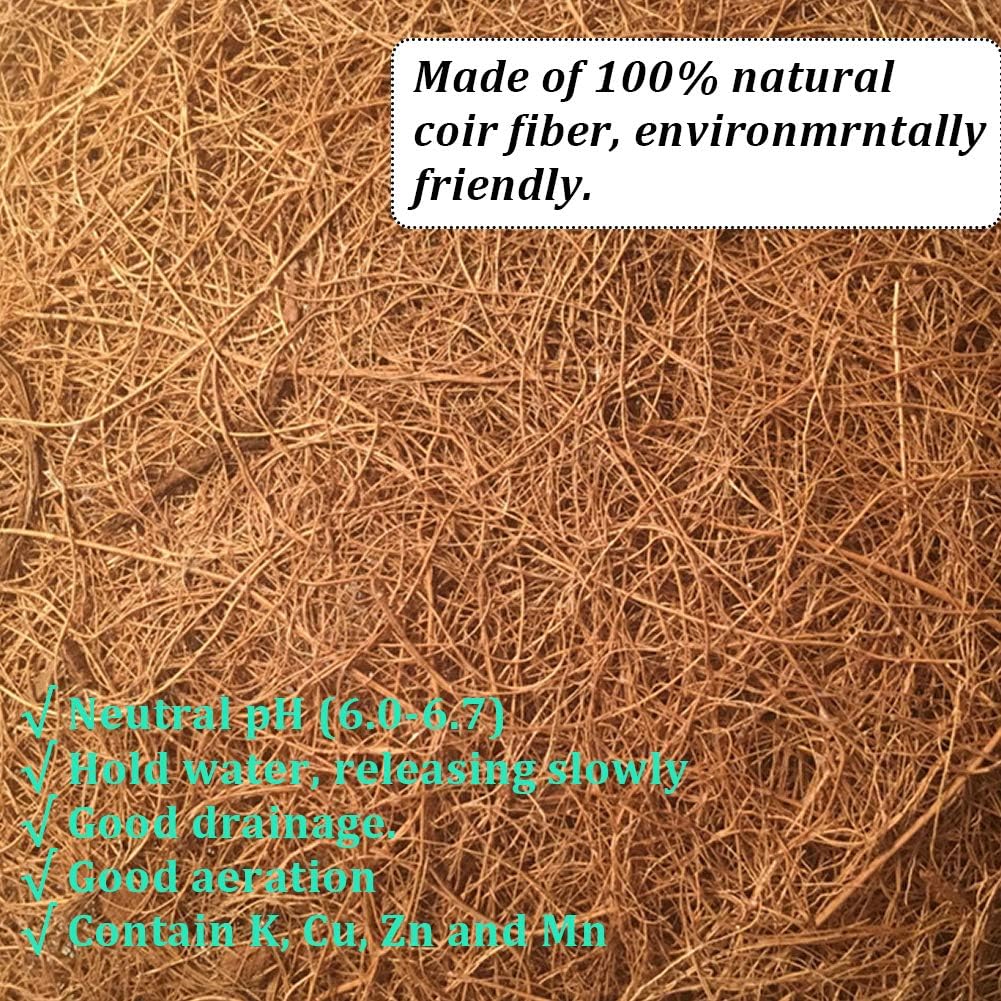 2PCS Half Round Hanging Basket Liners Replacement Coco Liner for Hanging Basket Wall Flower, 100% Natural Coconut Fiber Plant Basket Liner for Garden Planter Flower Pot (18 inch)