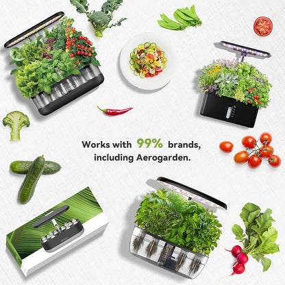 inbloom 18-Pod Vegetable Seed Pod Kit for AeroGarden, Ahopegarden, Gardencube Hydroponic Garden with 350+ Seed: Strawberry, Cucumber, Green Pepper, Cherry Tomato, Radish, Dwarf Pea – Mothers Day Gift