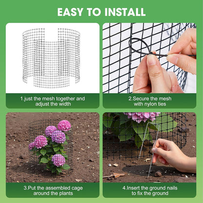 30 PCS Plant Protector from Animals, 10 Pack 12'' x 12'' Metal Plant Cages, Heavy Duty Garden Cage to Keep Animals Out,Garden Wire Mesh Protection from Rabbit Chicken Squirrel Tree,Vegetables,Flowers