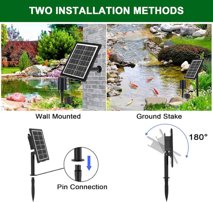 Upgraded Digital Display Solar Pond Aerator, 3 Working Modes(Low/Med/High) Solar Aerator for Outdoor Ponds with Timing Function, Solar Air Pump with Bubble Regulator for Small Ponds, Fish Tanks
