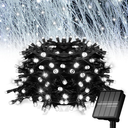 Solar String Lights for Outside, 39Ft 100 LED Solar String Lights Outdoor with 8 Modes Solar Lights for Outside Waterproof for Yard, Fence,Balcony, Party,Christmas Tree Decorations (Cold White)