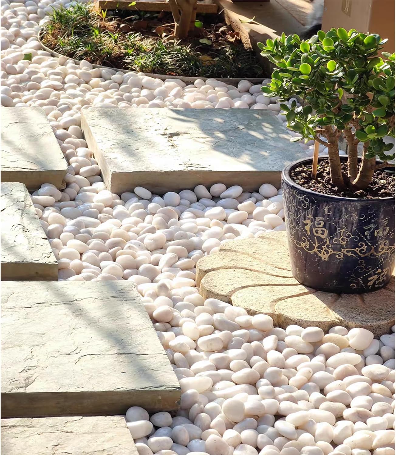 5 lbs Large White River Rocks, 2-3 inch Pebbles for Indoor Plants, Polished Decorative Stones for Planters Vase Aquarium and Outdoor Garden Landscaping Rocks
