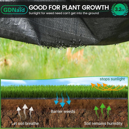 Weed Barrier 3ft x 300ft Landscape Fabric 3.2oz Weed Barrier Fabric, Easy Setup Landscaping Fabric, Garden Weed Fabric for Gardening, Farming
