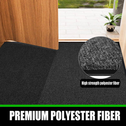 Commercial Grade Entrance Mat 3x6Ft Brush Step Entrance Rug with Striped Pattern&Rubber Border Indoor Outdoor Low Profile Rubber Entrance Carpet Mat for Hallway,Home,High Traffic Area