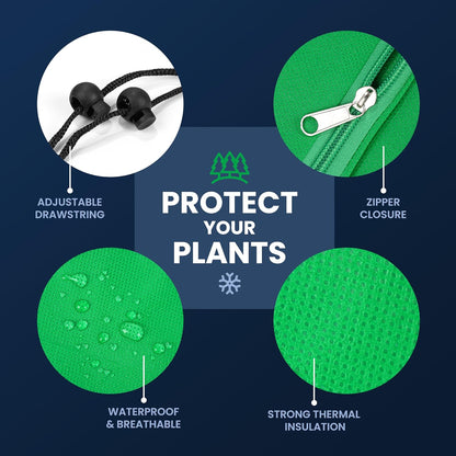 SCRUBIT Plant Covers Freeze Protection, 47.2" W x 70.8" H Frost Cloths for Outdoor Plants & Fruit Trees with Zipper and Drawstring, Thick Winter Plant Covers - 2 Pack Tree Frost Blankets for Shrubs