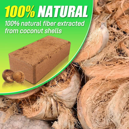 Coco Coir Brick for Plants-8 Pack Premium Coconut Bricks, 100% Organic Peat Moss, Fiber Coconut Husk for Planting, Gardening, Potting Soil Substrate