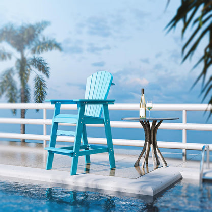 Tall Adirondack Chairs Set of 2, High Top Chairs, 360lb Capacity HDPE Adirondack Chair (Blue, Set of 2)