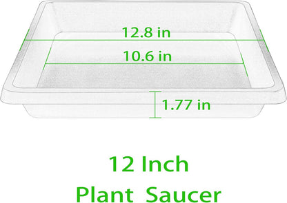 Plant Saucer 12 Inch Square 4 Pack 6 8 10 14 16 18 20 inch, Plant Saucers for Indoors and Outdoors, Saucers for Potted Plants, Planter Saucer, Plant Water Catcher Trays for Pots