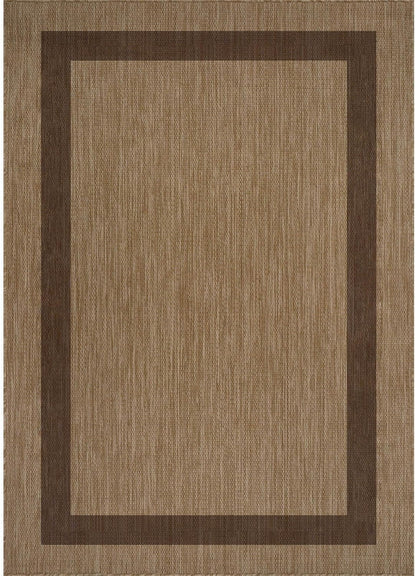 CAMILSON Outdoor Rug 9x12 - Large Modern Outside Rugs for Patios Porches Waterproof Durable Washable Non-Shedding, Easy-to-Clean Indoor Outdoor Area Carpet (9 x 12, Bordered - Jute)