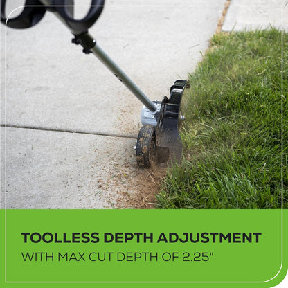 Greenworks 40V 8" Brushless Edger, 4.0Ah USB Battery and Charger Included