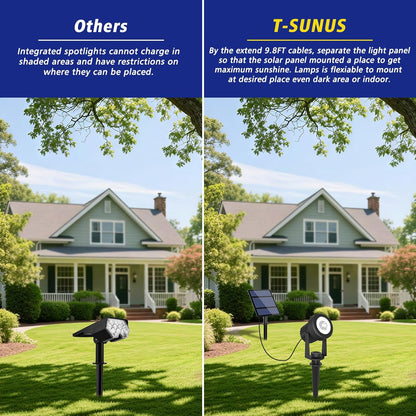 T-SUNUS Halloween Solar Spot Lights Outdoor Color Changing 6-in-1, RGB Landscape Spotlights Pond Lighting Waterproof IP65 Wall Lamp 9.8ft Cable for Christmas Tree Patio Pathway Yard Garden Holiday