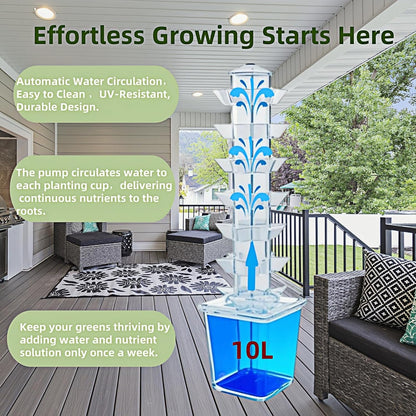 Hydroponic Growing System Kit – Indoor Vertical Hydroponic Garden Tower, 35 Planting Pods，Indoor Herb Garden,Lettuce Vegetables Hydroponic Growing Kit