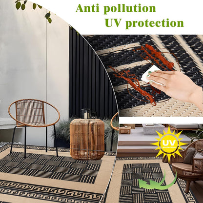 Outdoor Rug 8x10 ft Waterproof, Reversible Outdoor Plastic Straw Rug for Patios Clearance, Outdoor Area Rug Carpet RV Mat for Camping Backyard Deck Porch