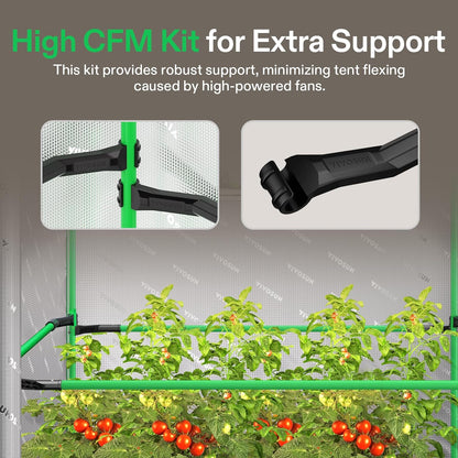 VIVOSUN P848 96"×48"×80" PRO Grow Tent, with Thick 1 inch Poles, Strengthened High Reflective Mylar Oxford Fabric, Extra Hanging Bars & High CFM Kit for Hydroponics Indoor Plant for AeroLight A200SE×4