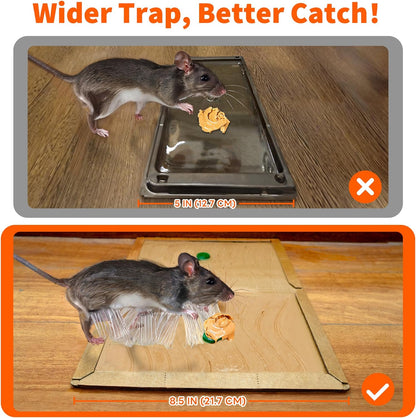 Glue Mouse Traps Indoor for Home 6 Pack, Large Sticky Mouse Traps for Inside House, Pre-Baited Adhesive Non-Toxic Glue Traps for Mice Rats, Snakes, Lizard, Insect(13.5" x 8.5")