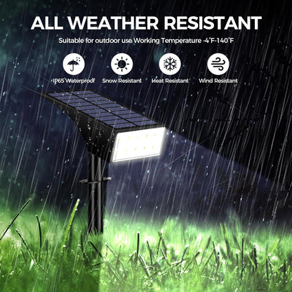 Solar Spot Lights Outdoor Waterproof,[12 Pack/4 Modes] Landscape Lighting Spotlights, Auto On/Off LED Solar Powered Yard Garden Flood Solar Light for Outside Pathway Wall Tree Pool,Cool White