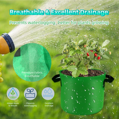 7-Pack 10 Gallon Grow Bags, Multi-Colored Planting Fabric Pots Garden Bags to Grow Vegetables,Flowers,Fruits, Tomato Growing Bag