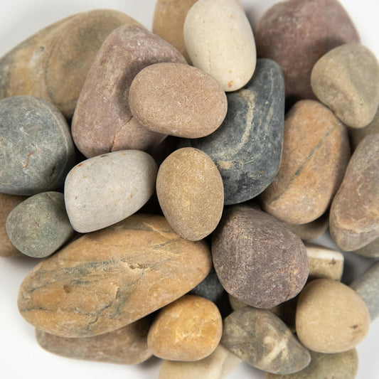 MSI Amazon Decorative Polished Multicolor Pebbles, 0.4 inch - 1.2 inch, 40 lb. Bag (55 Bags/Pallet)