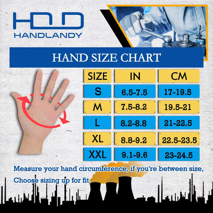 HANDLANDY Leather Work Gloves for Men & Women, Reinforced Durable Garden Gloves, Cowhide Working Glove for Gardening
