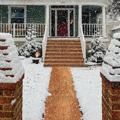4 Pack Thickened No Slip Ice and Snow Carpet-16×118x0.28 Inch Natural Coconut Fiber Carpet Mat Walking Safety, Winter Walkway Carpet Runner for Front Door Hallway Stairs Outdoor Patio Porch Garden
