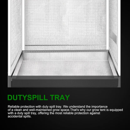 MELONFARM 4x2 Grow Tent, 48"x24"x60'' High Reflective 600D Diamond Mylar Canvas with Observation Window and Floor Tray for Hydroponic Indoor Plant Growing