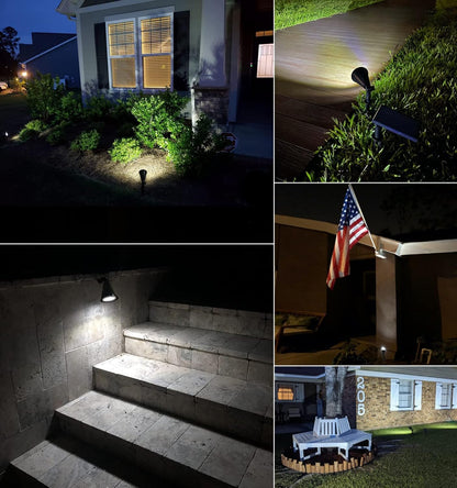 MEIHONG Solar Spot Light Outdoor, Waterproof LED Landscape Lights Dusk to Dawn, 2-in-1 Solar Spotlight Solar Powered Accent Lights for Garden Porch Walkway Patio (4 Pack)