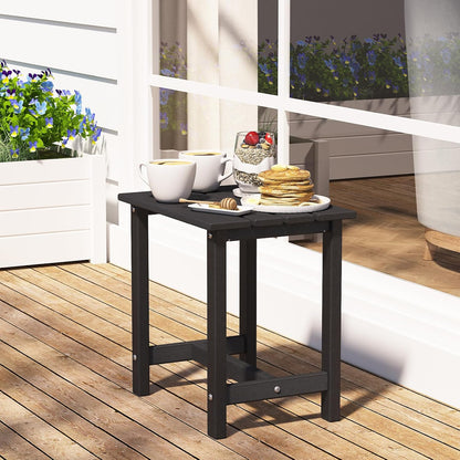 Adirondack Outdoor Side Table, Weather-Resistant/Easy Maintenance Patio Side Table for Backyard, Pool & Porch, Durable & Stylish Patio End Table, Black