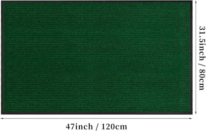Profile Rubber Door Mat, 47x31inch, Heavy Duty, Entrance Doormat, Indoor and Outdoor, Waterproof, Easy Clean Shoe Scraper, Home Rug Welcome Mats for Entryway, Patio, Porch, Green