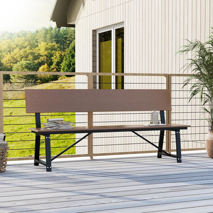 Tangkula 72” Outdoor Bench, Extra Long Patio HDPE Bench for 4 People, 1100 lbs Weight Capacity, Heavy-Duty Patio Picnic Dining Bench for Garden, Porch, Lawn, Backyard & Park