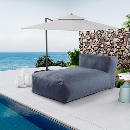 Outdoor Bean Bag Lounger Chair, Big Comfy Outdoor Daybed for Sunbathing and Tanning - Water-Resistant Patio Chaise and Pool Sun Lounger Furniture for Beach Deck (Denim Blue)