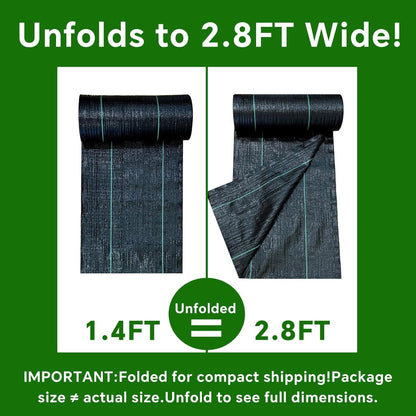 Weed Barrier Landscape Fabric Heavy Duty,3.2 OZ Premium Garden Weed Blocker Fabric for Weed Control, Plastic Ground Cover with Woven Weed Cloth,Durable Landscaping Fabric (2.8 X 50FT)