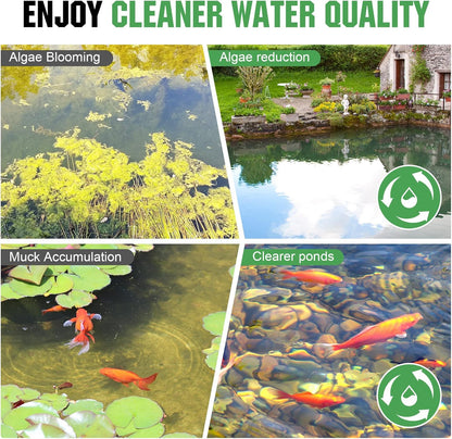 Pond Aerators 5.76CFM Aerartion System for Up to 3 Acre 3/4 HP Compressor 100'Weighted Tubing 2 Diffusers for Outdoor Ponds Water Oxygen Circulation