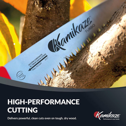 EZ Kut Kamikaze Saw Curved Blade with Scabbard - 19.3 Inch Heavy Duty Pruning - Carbon Hardened Steel Japanese Technology- Best Pruning Saw for Tree Trimming