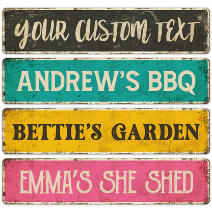 Custom Rustic Sign, Personalized Decor Street Signs Gift, 32x8 Inches, ACM, Fade Resistant, Made in USA