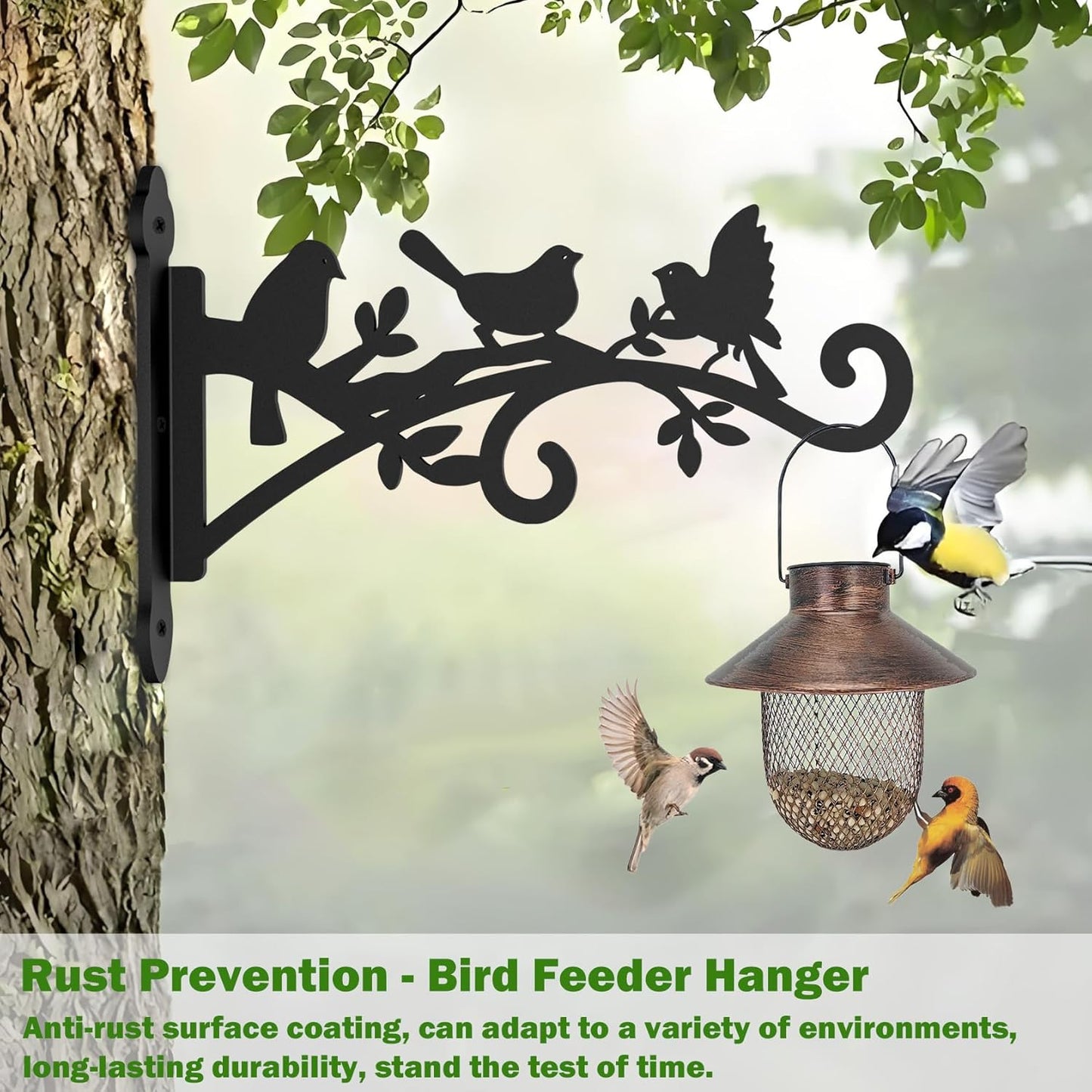 2 Pack Hanging Plant Hanger Outdoor 12-in Bird Feeder Wall Hooks - Heavy Duty Metal Plant Bracket Hook for Hanging Flower Baskets,Wind Chime