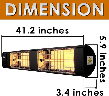 Dr. Infrared Heater 10,260 BTU Infrared Heater, Indoor and Outdoor Heater for Patio, Garage, Commercial & Residential, 3000W, 220-240V with Remote, Black
